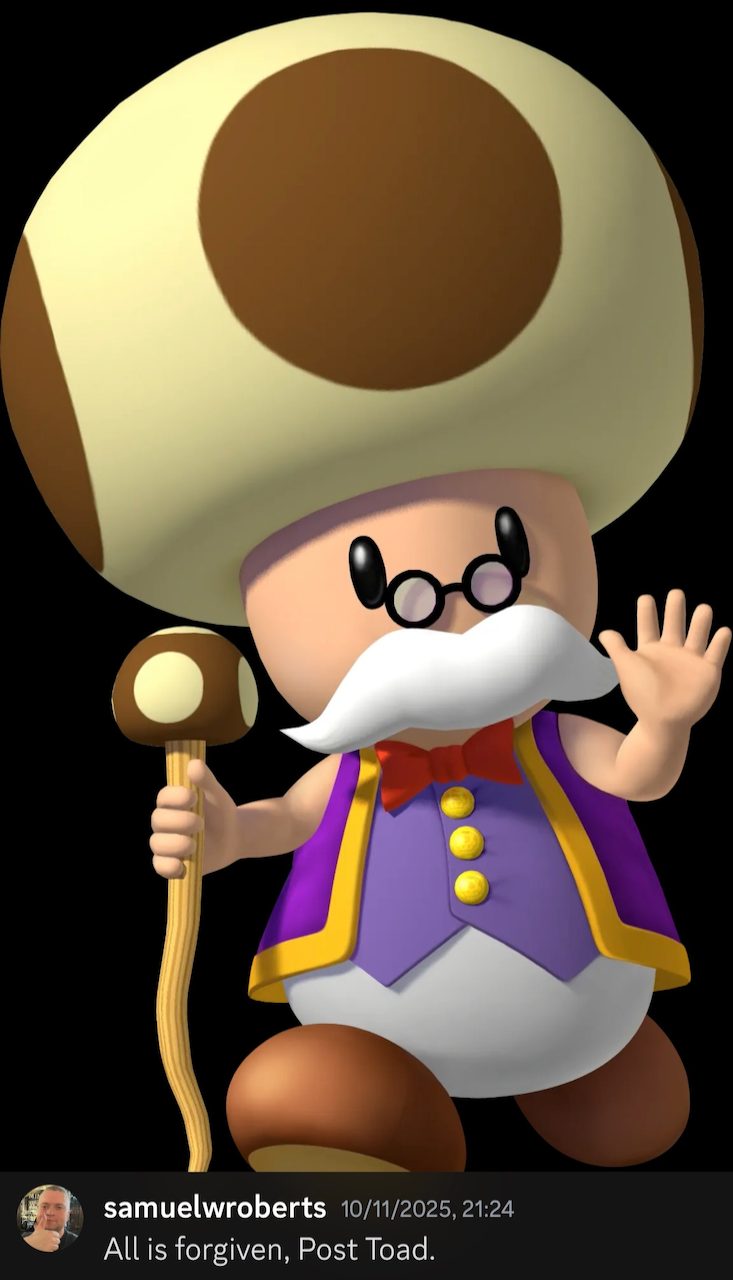 Epilogue: Samuel starts Super Mario Sunshine after recording this podcast